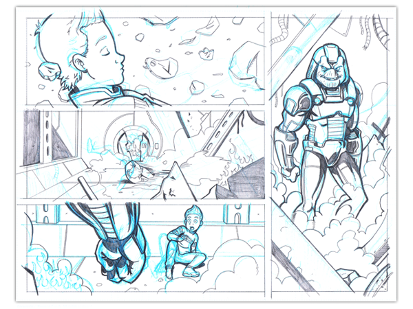 Chasing Stars comic process – Sketch to final – NormGrock – Illustrator